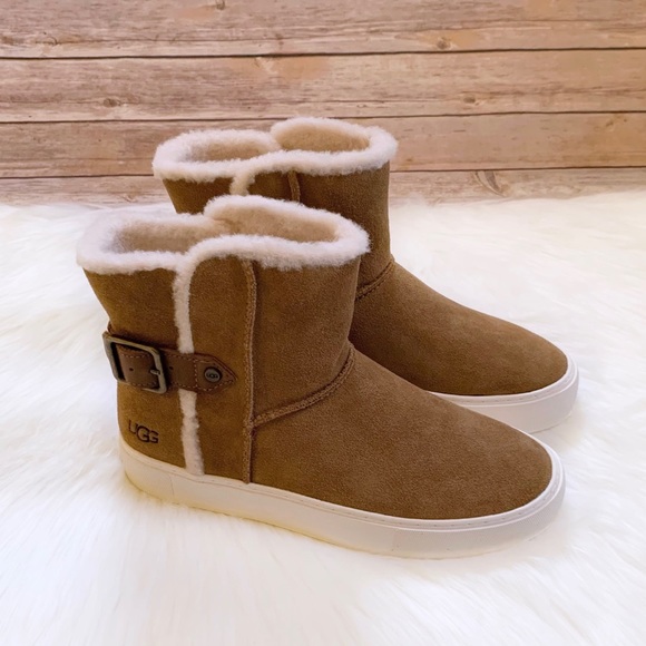UGG Shoes - UGG Aika Chestnut Suede Platform Sneaker Boot